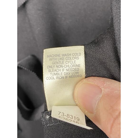 J Jill Dress Sz XL Black Stretch Midi Belted Sleeveless Soft Knit V Neck NWT - Picture 8 of 9